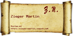 Zieger Martin névjegykártya